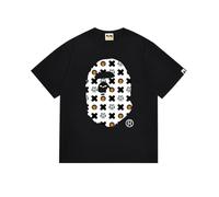 FDTURES 24ss Campus Fashion Top Bap Camiseta Mono Cabeza De Mono Japonés Camuflaje Cuello Redondo Sudadera con Capucha Camiseta De Manga Corta Suelta-color6||S