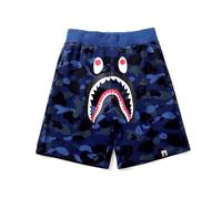 FDTURES 24ss Pantalones Deportivos Casuales Bap Tiburón Camuflaje Juvenil Pantalones Cortos Casuales Pantalones Cortos Medianos Hombres Pantalones Cortos De Algodón-color1||S