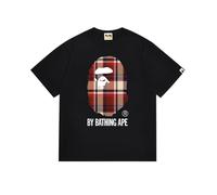 FDTURES 24ss Pareja Moda Casual Bap Mono Mono Pequeño Camuflaje Cuello Redondo Sudadera Camiseta De Manga Corta Suelta-color4||S