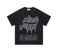 FDTURES Nueva Impresión De Letras En Primavera Y Verano 2024, Blusa De Manga Corta De Ocio Suave Y Guapo Retro Y Neutral-color3||L