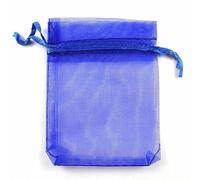 FDWDOL 50 bolsas de organza para embalaje de joyas, regalos, dulces, bodas, fiestas, regalos, bolsas dibujables, bolsas para dulces, 50 unidades, azul real, 3.9 x 5.9 in