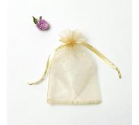 FDWDOL 50 bolsas de organza para embalaje de joyas, regalos, dulces, bodas, fiestas, regalos, bolsas dibujables, bolsas para dulces, 50 unidades, color dorado, 2.0 x 2.8 in