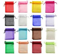 FDWDOL 50 bolsas de organza para embalaje de joyas, regalos, dulces, bodas, fiestas, regalos, bolsas dibujables, bolsas para dulces, 50 unidades, multicolor, 2.0 x 2.8 in