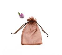 FDWDOL 50 bolsas de organza para embalaje de joyas, regalos, dulces, bodas, fiestas, regalos, bolsas dibujables, bolsas para dulces, 50 unidades, color marrón, 2.0 x 2.8 in