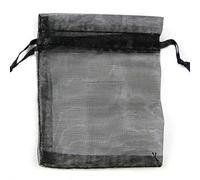 FDWDOL 50 bolsas de organza para embalaje de joyas, regalos, dulces, bodas, fiestas, regalos, bolsas dibujables, bolsas para dulces, 50 unidades, color negro, 2.8 x 3.5 in
