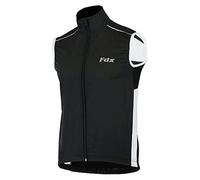 FDX Chaleco de ciclismo hombre, ligero y transpirable, sin mangas, reflectante, cortaviento e hidrorrepelente, ideal para correr, MTB, senderismo, fitness y outdoor.(Black-3XL)
