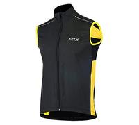 FDX Chaleco de ciclismo hombre, ligero y transpirable, sin mangas, reflectante, cortaviento e hidrorrepelente, ideal para correr, MTB, senderismo, fitness y outdoor.(Yellow-S)