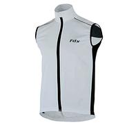FDX Chaleco de ciclismo hombre, ligero y transpirable, sin mangas, reflectante, cortaviento e hidrorrepelente, ideal para correr, MTB, senderismo, fitness y outdoor.(White-3XL)