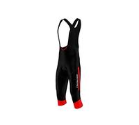 FDX - Collants 3/4 à bretelles pour le cyclisme - Rembourrage en gel - Pour homme, FDX-R3/4-16-A, noir/rouge, grand