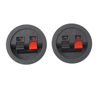 FDXGYH 4 conectores de terminal de altavoz WP2-9 con clip de resorte redondo, poste de doble encuadernación, subwoofers de coche, conectores de terminal de cable de altavoz, color negro