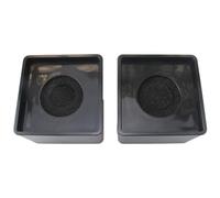 FDXGYH Estación de bandera de micrófono portátil, 2 unidades, color negro, con logotipo, cuadrado, soporte para micrófono con espuma, accesorios generales para micrófonos