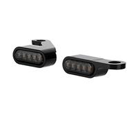 Fdyun 2 Piezas Luz De Señales De De Motocicleta Mini Lámpara De Esquina LED Reemplazo De Luz De Moto Universal Impermeable Aleación De Aluminio(Espejo negro negro)