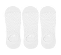 FDzkrtvm Calcetines invisibles antideslizantes, 3 pares de calcetines náuticos for mujer, verano, malla fina, transpirable, a cuadros, Multicolor, antideslizantes, corte bajo, 34-39(White)