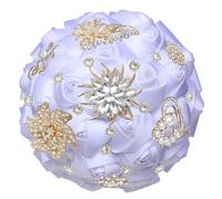 FDzkrtvm Ramo de Novia Raso con pedrería Dorada | Accesorio de boda nupcial multicolor: adornos de diamantes de imitación brillantes(Color 21)