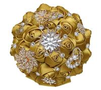 FDzkrtvm Ramo de Novia Raso con pedrería Dorada | Accesorio de boda nupcial multicolor: adornos de diamantes de imitación brillantes(Color 6)
