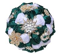 FDzkrtvm Ramo de Novia Raso con pedrería Dorada | Accesorio de boda nupcial multicolor: adornos de diamantes de imitación brillantes(Color 12)