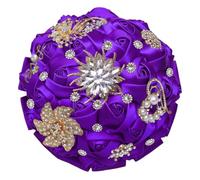 FDzkrtvm Ramo de Novia Raso con pedrería Dorada | Accesorio de boda nupcial multicolor: adornos de diamantes de imitación brillantes(Color 2)