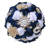 FDzkrtvm Ramo de Novia Raso con pedrería Dorada | Accesorio de boda nupcial multicolor: adornos de diamantes de imitación brillantes(Color 17)