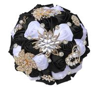 FDzkrtvm Ramo de Novia Raso con pedrería Dorada | Accesorio de boda nupcial multicolor: adornos de diamantes de imitación brillantes(Color 16)