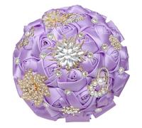 FDzkrtvm Ramo de Novia Raso con pedrería Dorada | Accesorio de boda nupcial multicolor: adornos de diamantes de imitación brillantes(Color 4)