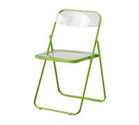 FDzkrtvm Silla Plegable de acrílico Transparente, Silla Plegable de acrílico Respaldo Esquinas Redondeadas Multicolor(Green)