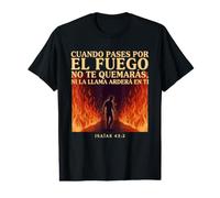 Fe a través del Fuego Verso bíblico Cristiano en español Isaías Camiseta gráfica económica