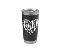 Fe Amor Corazón Cristiano Religioso Vaso térmico de acero inoxidable de doble pared