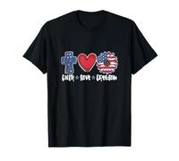 Fe Amor Libertad Santa Cruz Americana 4 de Julio Camiseta