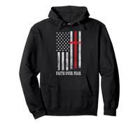Fe Bandera de Estados Unidos Cristiano Patriótico Dios Jesús Hombres Mujeres Niños Sudadera con Capucha