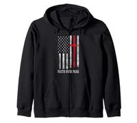 Fe Bandera de Estados Unidos Cristiano Patriótico Dios Jesús Hombres Mujeres Niños Sudadera con Capucha