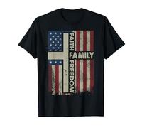 Fe Bandera de Estados Unidos Cristiano Religioso Dios Jesús Hombres Mujeres Niños Camiseta