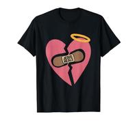 Fe Cristiana Corazón Roto Jesús Sana Espiritual Camiseta gráfica económica, Hombre, Negro, L