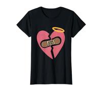 Fe Cristiana Corazón Roto Jesús Sana Espiritual Camiseta gráfica económica, Mujer, Negro, S