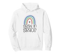 Fe Cristiana Crecer en Gracia Pastel Arco Iris Sudadera con Capucha