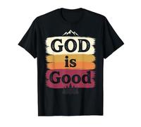 Fe Cristiana Dios es Buena Biblia Camiseta gráfica económica, Hombre, Negro, M