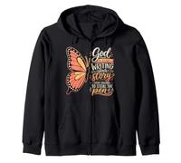 Fe Cristiana Dios Sigue escribiendo tu Historia Mariposa Sudadera con Capucha