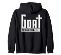 Fe Cristiana Dios Sobre Todas Las Cosas GOAT Divertido Sudadera con Capucha