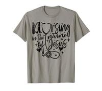 Fe Cristiana Enfermera Enfermería en el Nombre de Jesús Camiseta