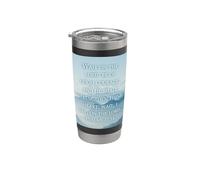 Fe cristiana Inspiración de la naturaleza Espere en el Señor Salmo 27 Vaso térmico de acero inoxidable de doble pared
