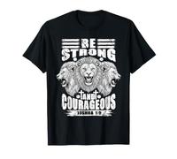 Fe Cristiana, león, sé Fuerte, Valiente, versículo bíblico Camiseta