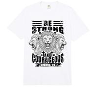 Fe Cristiana, león, sé Fuerte, Valiente, versículo bíblico Comfort Colors Adult Heavyweight T-Shirt
