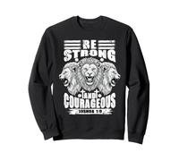 Fe Cristiana, león, sé Fuerte, Valiente, versículo bíblico Sudadera