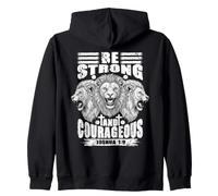 Fe Cristiana, león, sé Fuerte, Valiente, versículo bíblico Sudadera con Capucha