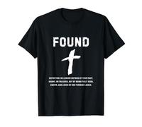 Fe Cristiana. Una Vez perdida, Ahora encontrada Camiseta gráfica económica, Hombre, Negro, XL