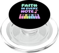 Fe en Cada Nota Piano Chica Cristiana Músico de la Iglesia PopSockets PopGrip para MagSafe