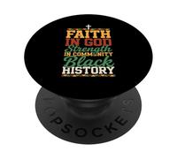 Fe en Dios Fuerza en la Comunidad Historia Negra Dashiki JES PopSockets PopGrip Adhesivo