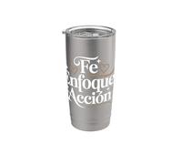 Fe Enfoque Acción Motivación Mentalidad Vaso térmico de acero inoxidable de doble pared