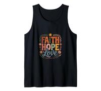 Fe Esperanza Amor 1 Corintios Verso de la Biblia Cristiano Camiseta sin Mangas