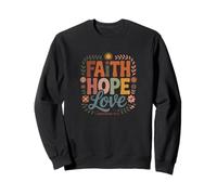 Fe Esperanza Amor 1 Corintios Verso de la Biblia Cristiano Sudadera