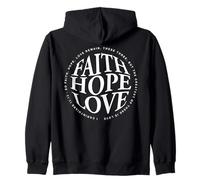 Fe Esperanza Amor Católica Biblia Verso 1 Corintios 13 13 Sudadera con Capucha
